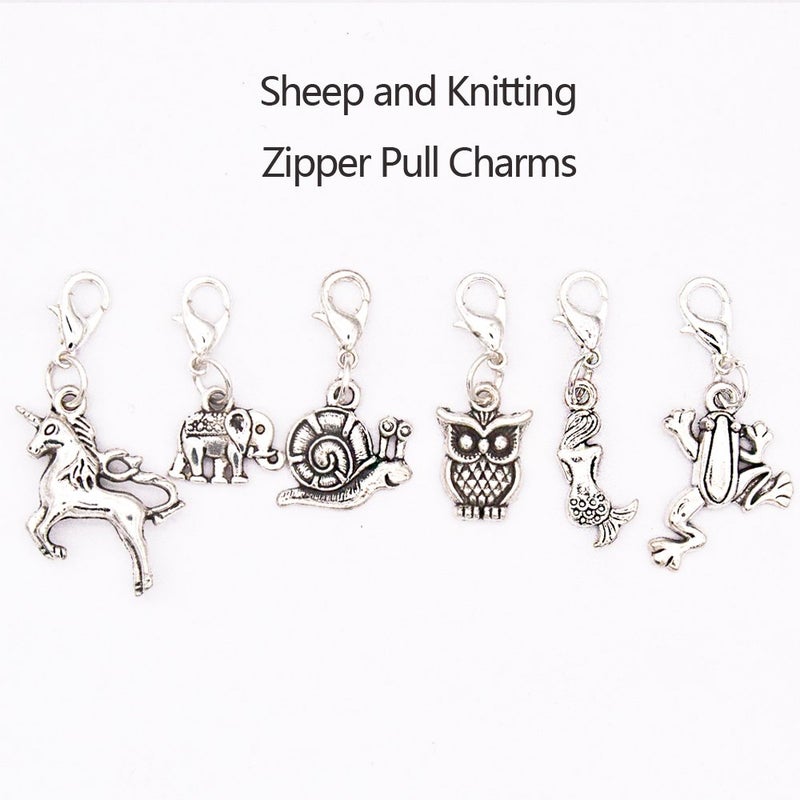 Ascrafter Cute Animal Zipper Pull Charms for Purses Bags Jackets  Extended Zipper Pull Replacement  Knitting Stitch Crochet Markers 6 Pack - Image 3